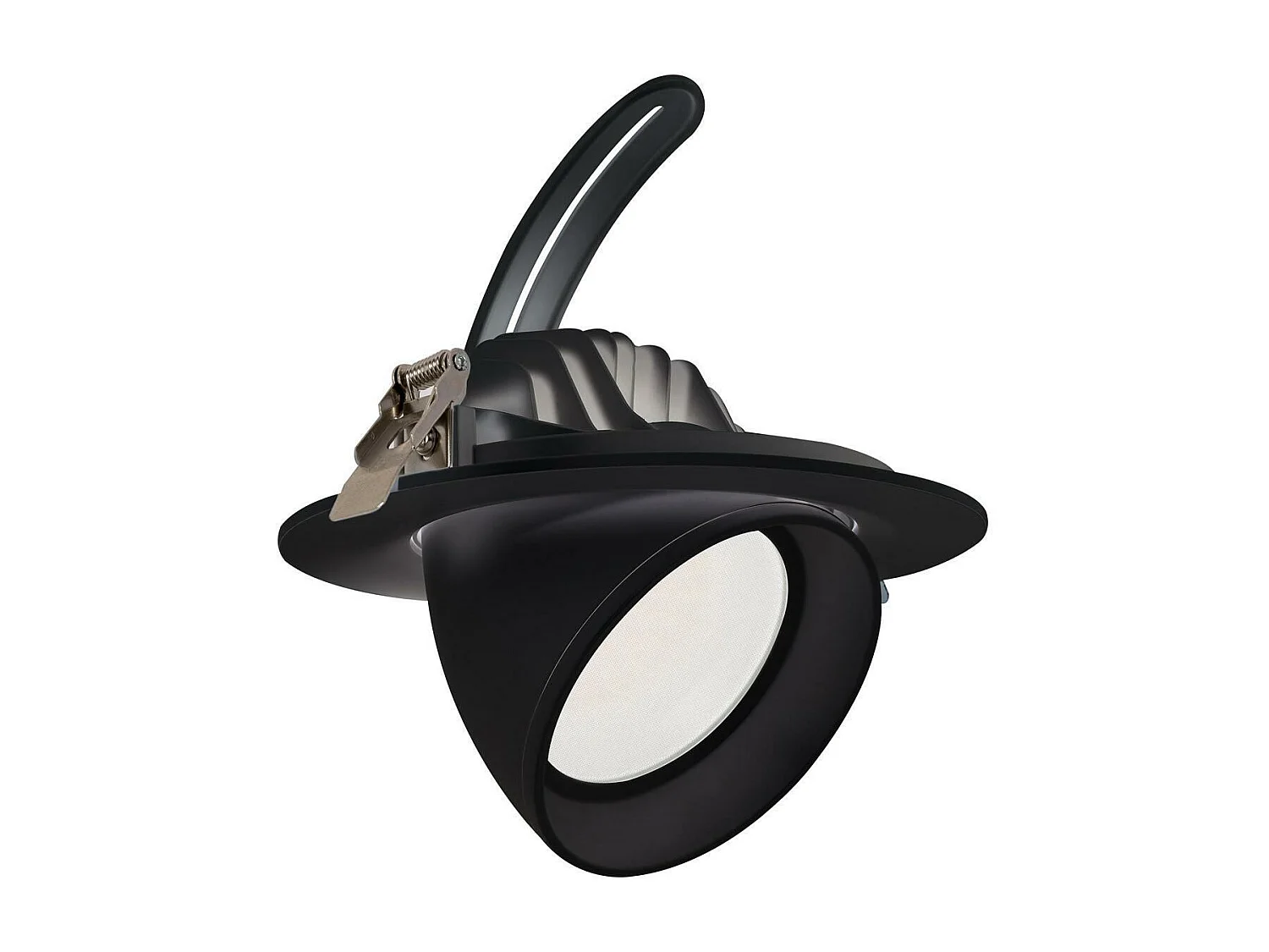 Downlight LED 60W Rond Orientable  CCT 120 lm/W LIFUD Coupe Ø 200 mm Noir Sélectionnable (chaud-neutre) No Flicker
