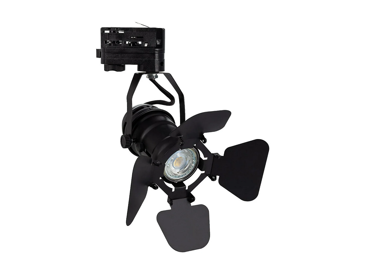 Spot à Douille sur Rail Monophasé Cinema Kurangna pour Ampoule GU10 Noir