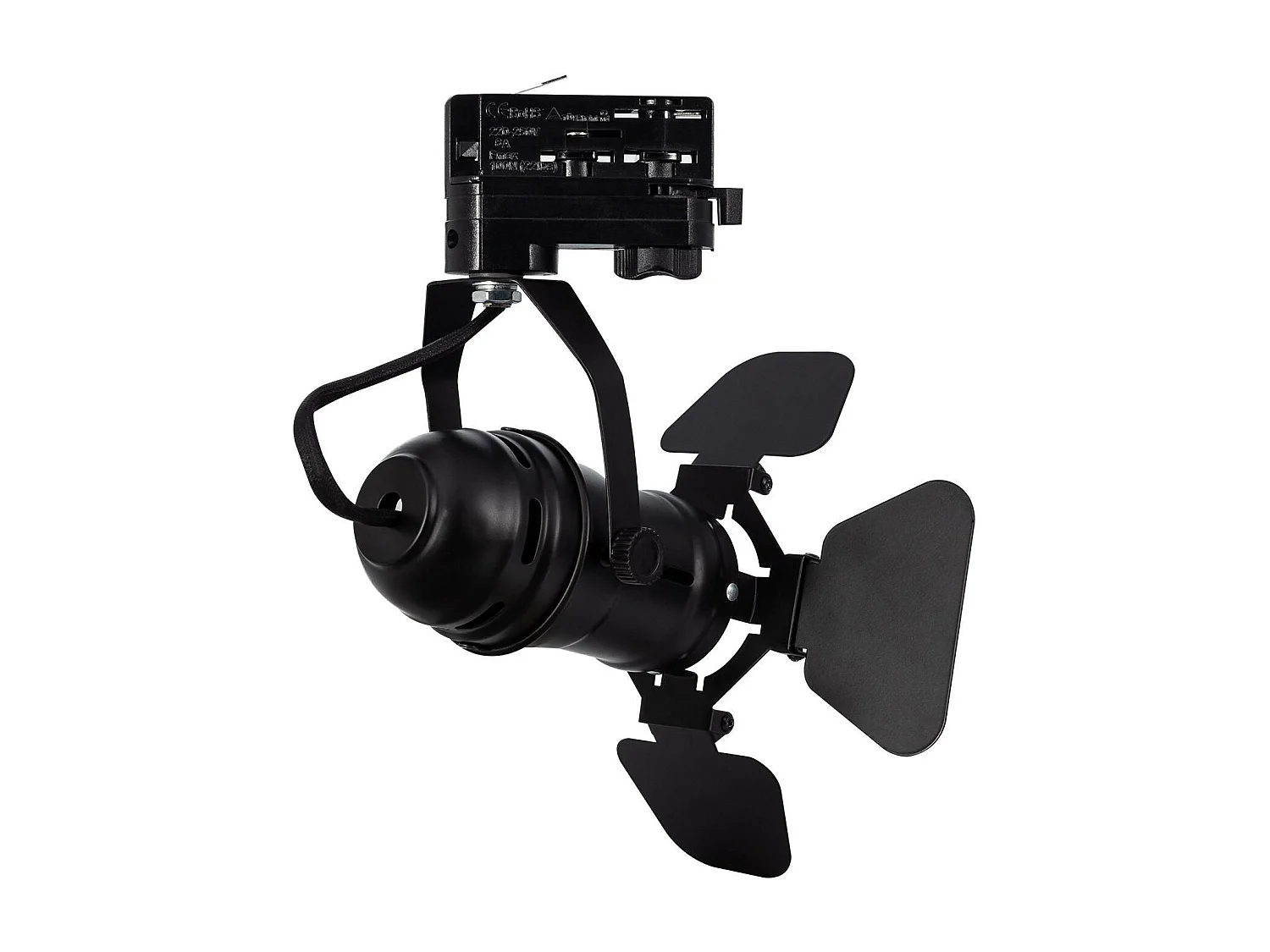 Spot à Douille sur Rail Monophasé Cinema Kurangna pour Ampoule GU10 Noir