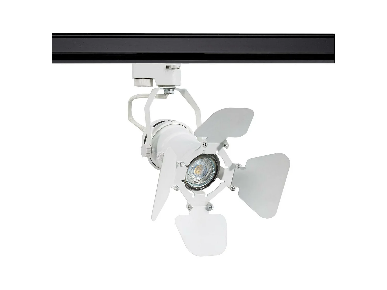 Spot à Douille sur Rail Monophasé Cinema Kurangna pour Ampoule GU10 Noir
