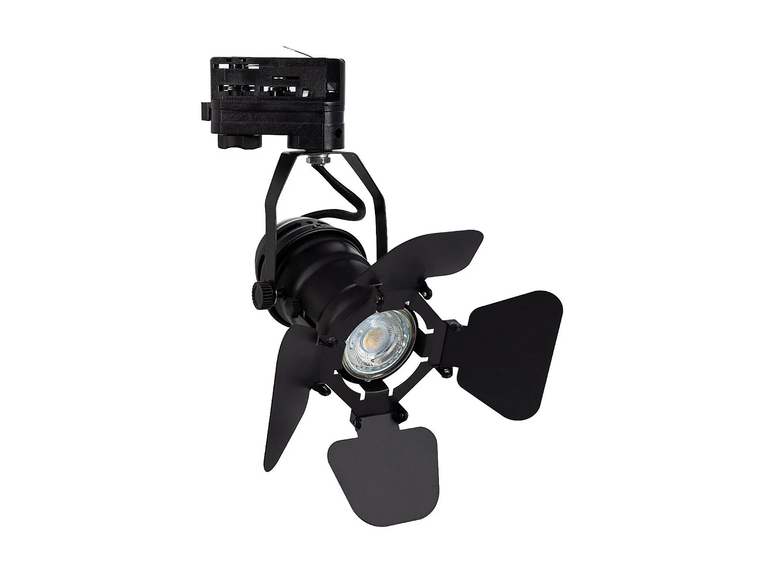 Spot à Douille sur Rail Monophasé Cinema Kurangna pour Ampoule GU10 Noir