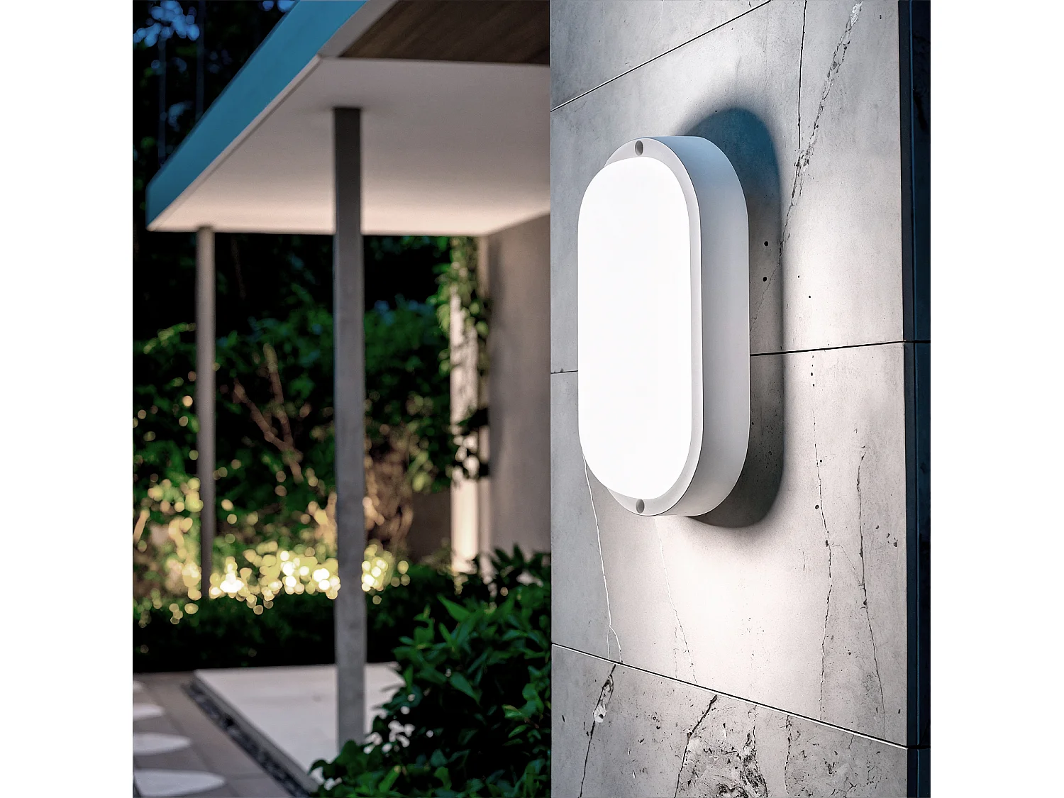 Plafonnier LED Extérieur Ovale 25W  White IP65 96x198 mm  5000K Blanc froid