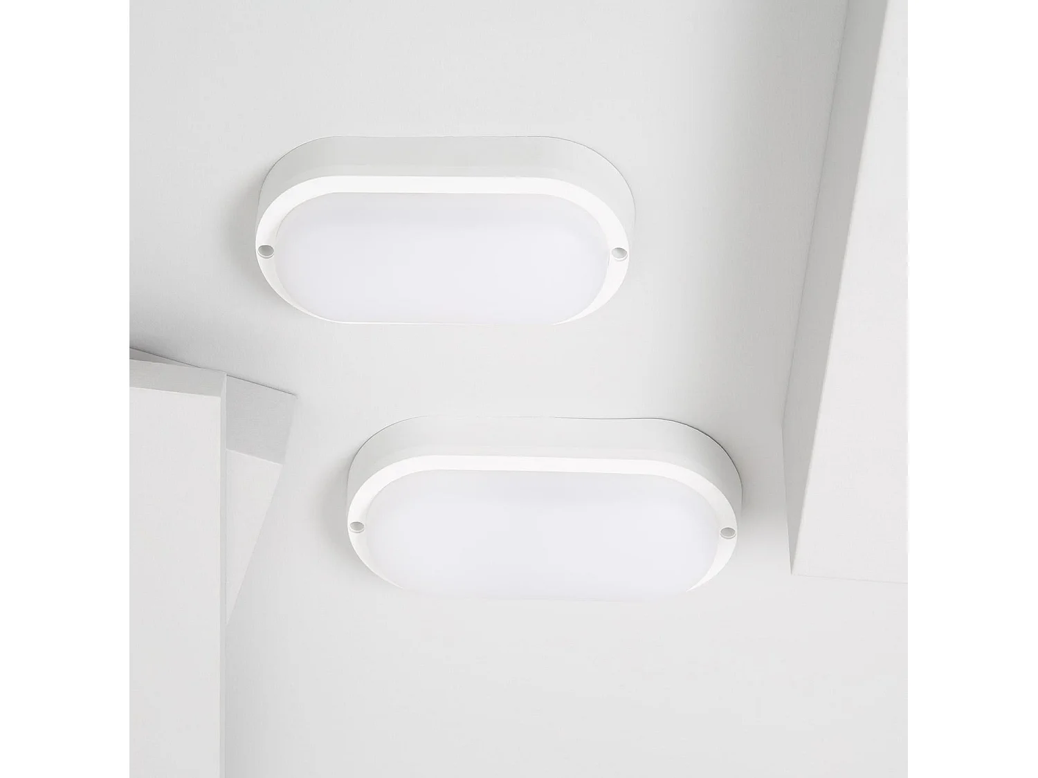Plafonnier LED Extérieur Ovale 25W  White IP65 96x198 mm  5000K Blanc froid