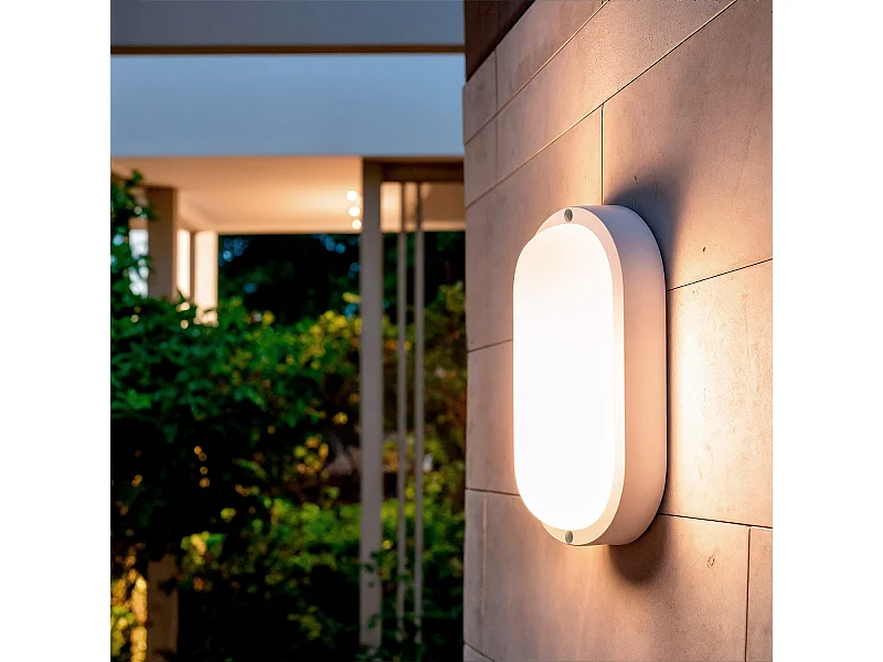 Plafonnier LED Extérieur Ovale 25W Hublot White IP65 96x198 mm  5000K Blanc froid