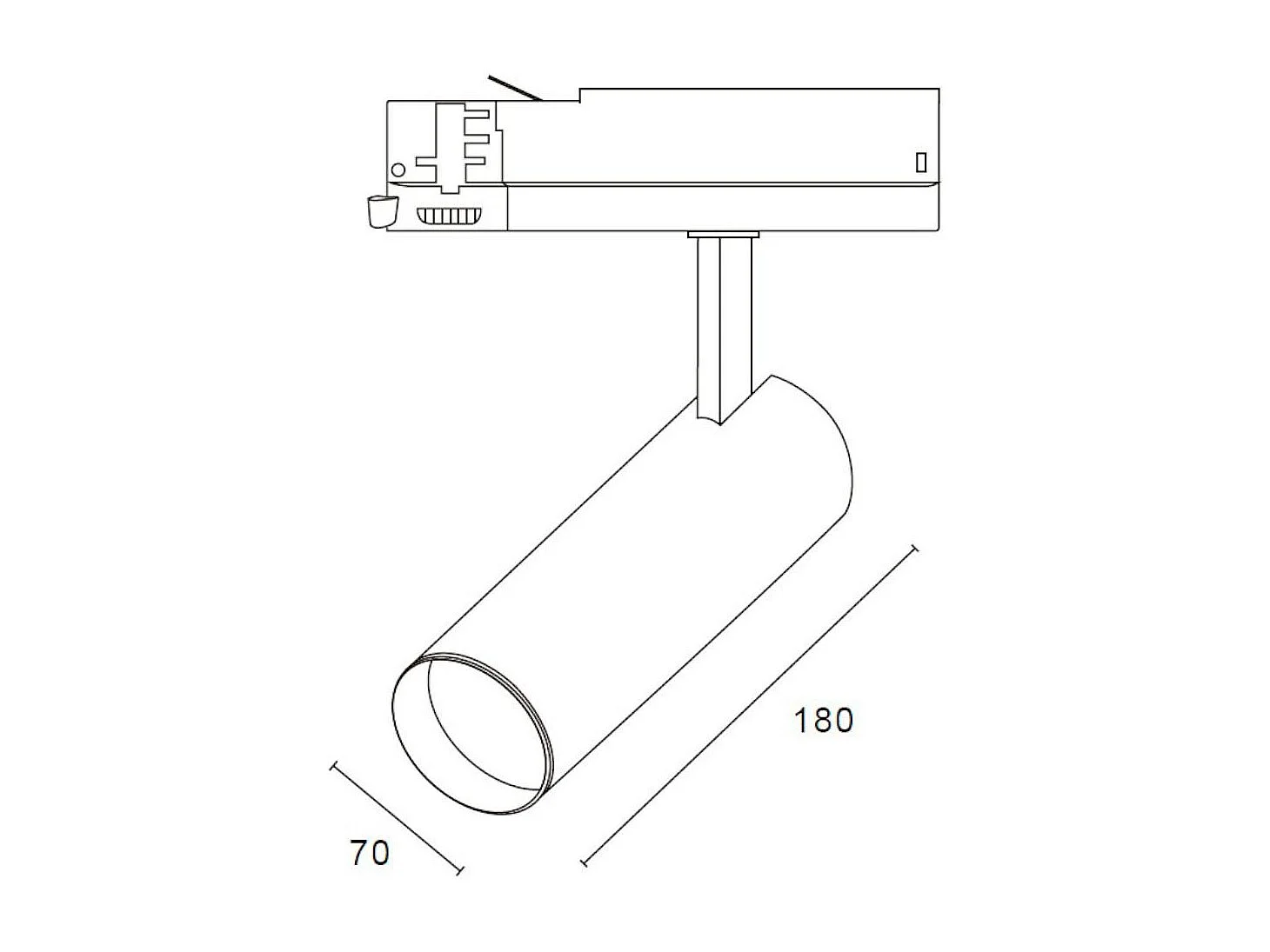 Spot LED sur Rail Triphasé 30W Carlo Noir