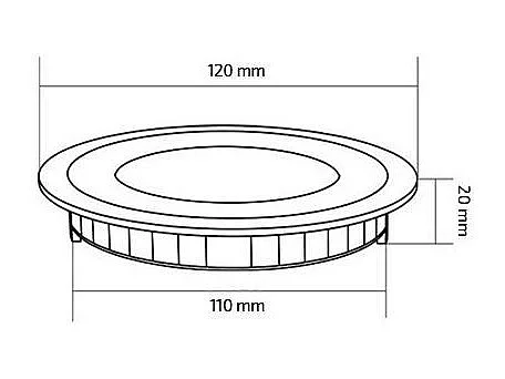 Dalle LED 6W Ronde SwitchCCT Sélectionnable Coupe Ø 110mm Compatible avec Télécommande RF V2 Sélectionnable (chaud-neutre-froid)