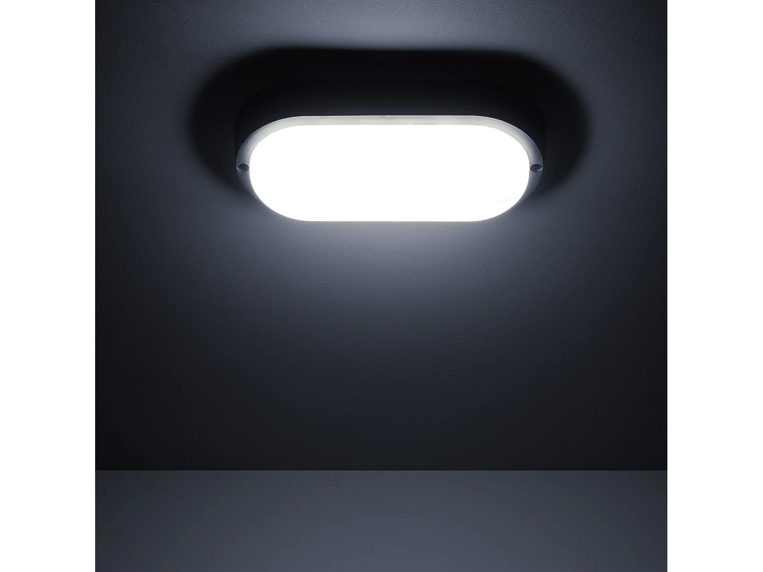 Plafoniera LED 25W Ovale per Esterni 96x198 mm IP65 Black 6500K Bianco Freddo