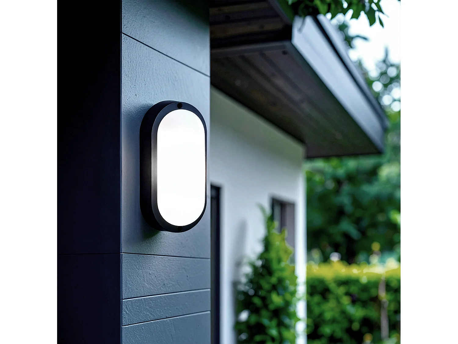 Plafoniera LED 25W Ovale per Esterni 96x198 mm IP65 Black 6500K Bianco Freddo