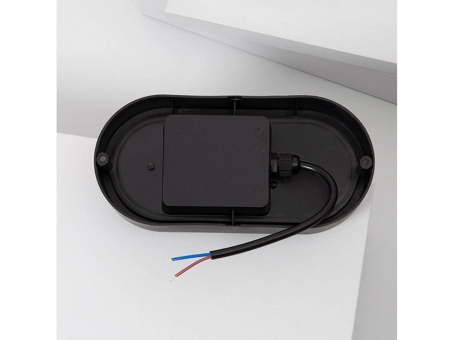 Plafoniera LED 25W Ovale per Esterni 96x198 mm IP65 Black 6500K Bianco Freddo