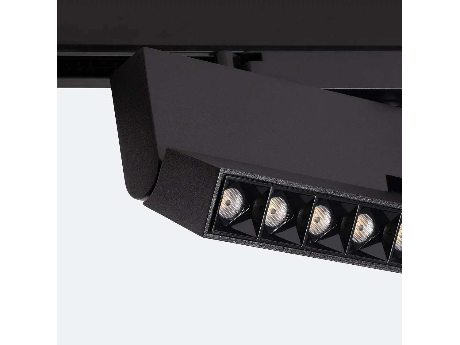 Spot Linéaire LED sur Rail Monophasé 12W CCT Sélectionnable Dimmable Elegant Optic Noir 3000K - 4000K - 5000K Sélectionnable