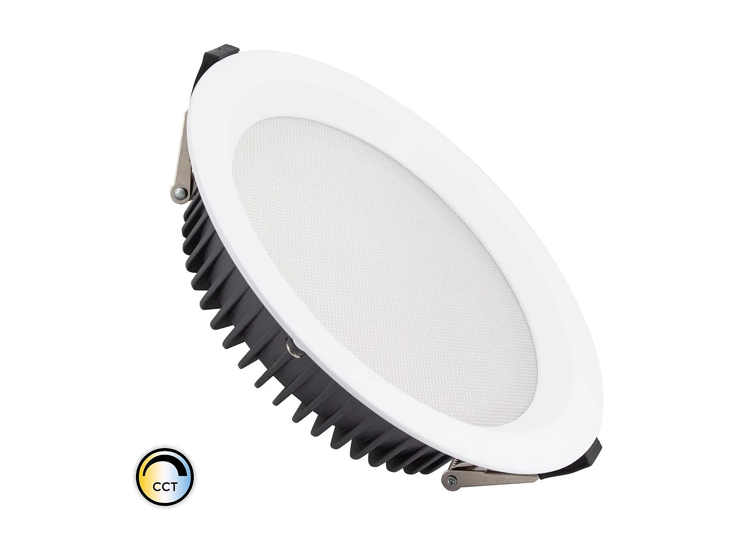 Downlight LED 50W Rond  AERO CCT Sélectionnable 130 lm/W Microprismatique  Coupe Ø 200 mm Sélectionnable (chaud-neutre-froid)