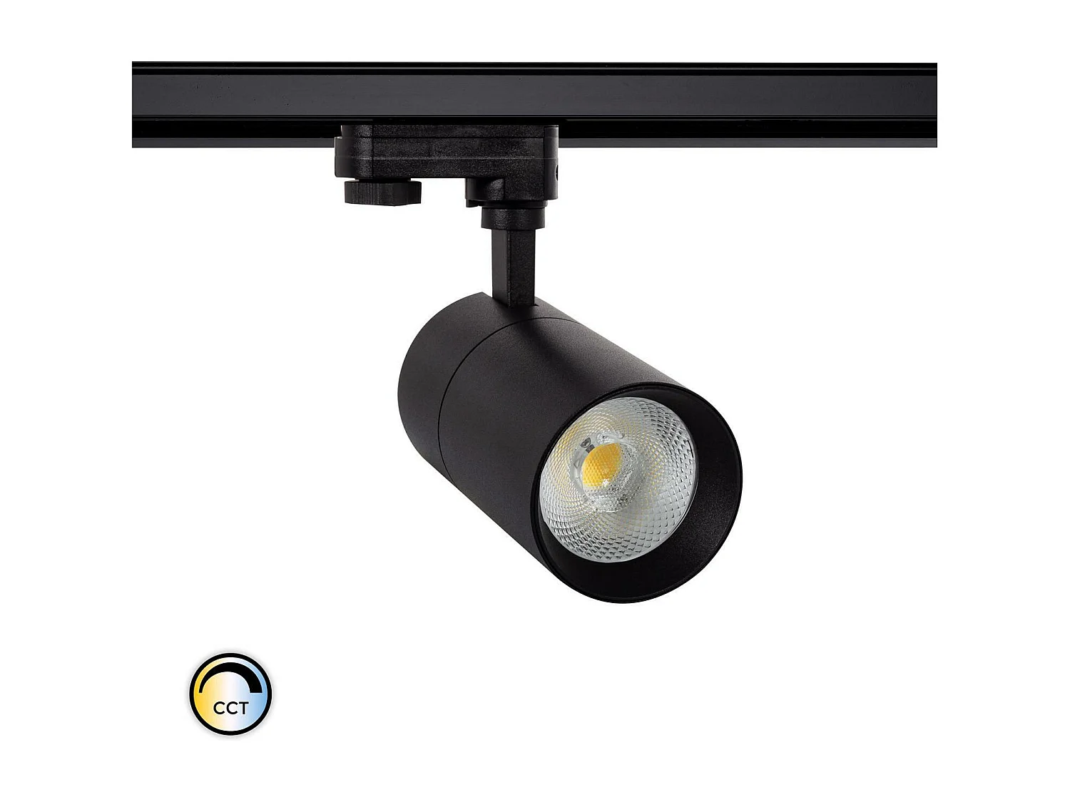 Spot LED sur Rail Triphasé 30W Dimmable Mallet CCT Sélectionnable Noir