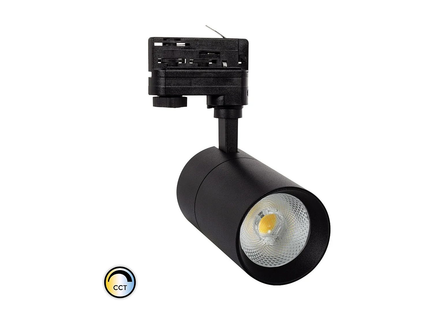 Spot LED sur Rail Triphasé 30W Dimmable Mallet CCT Sélectionnable Noir