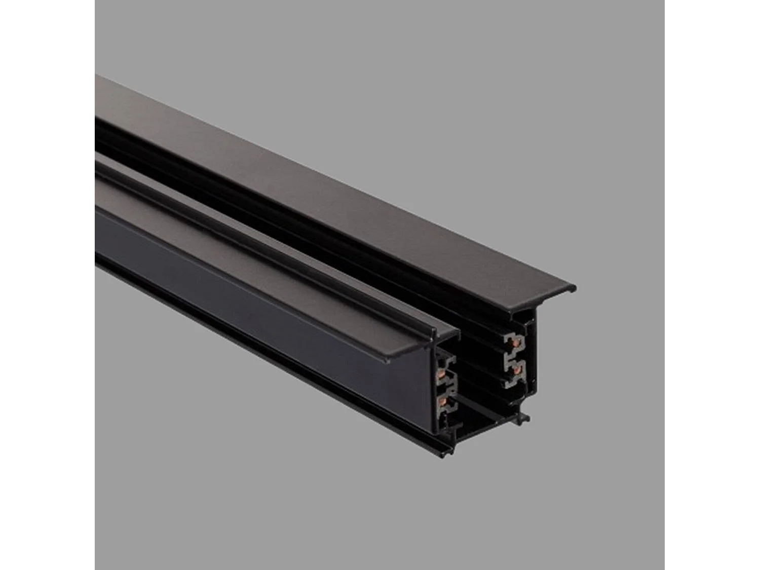 Rail Triphasé Encastrable pour Spots LED 1 Mètre Noir