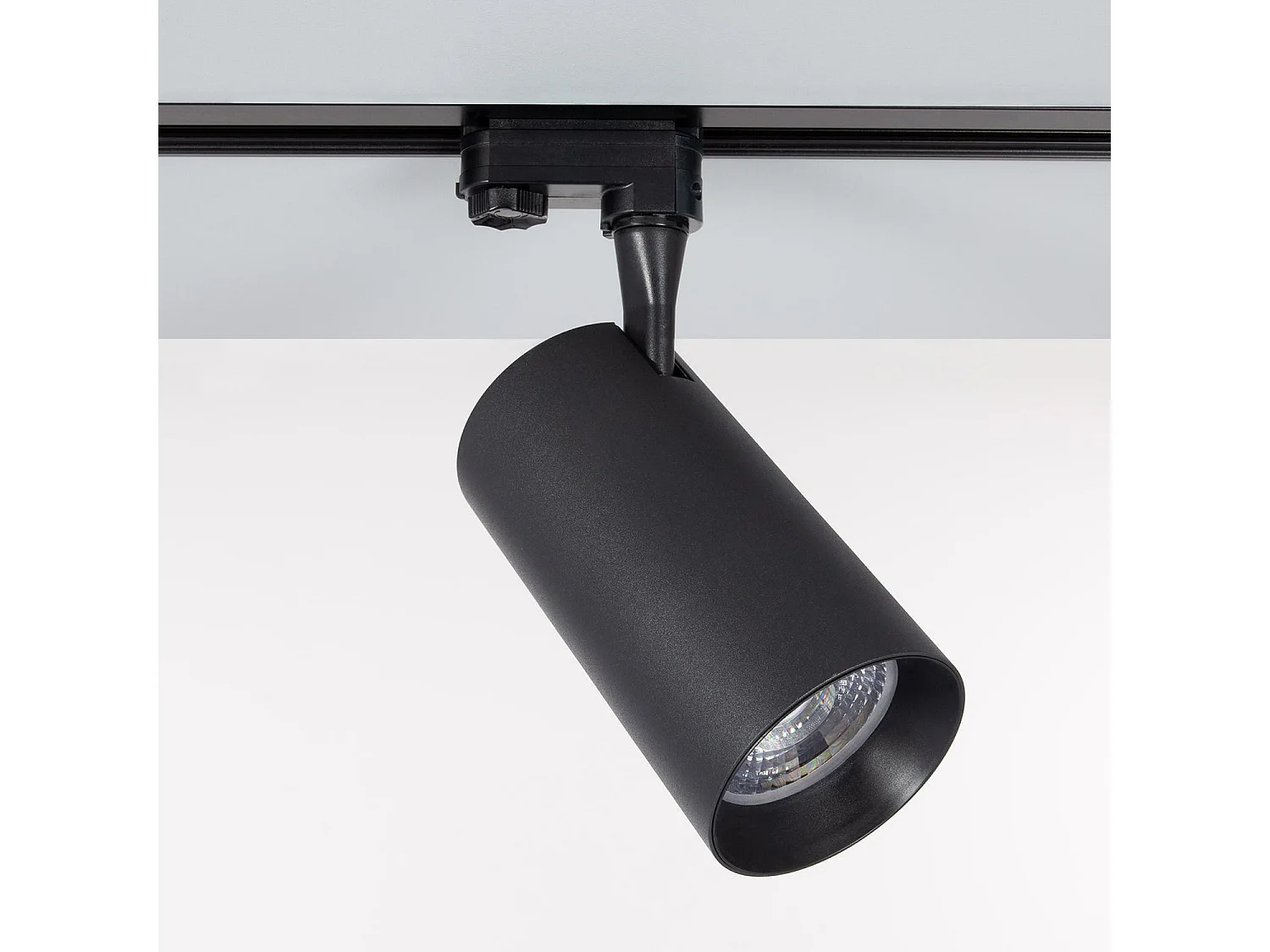 Rail Triphasé Encastrable pour Spots LED 1 Mètre Noir