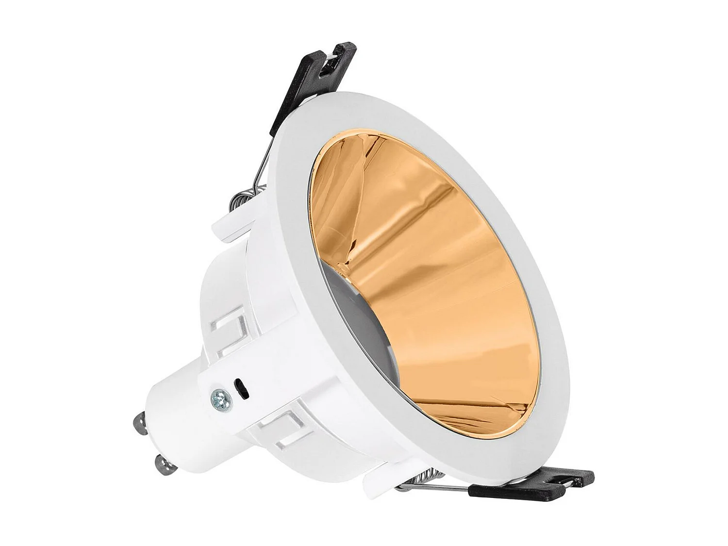 Downlight Conico GU10 6W PC Galvanizzato Foro Ø 75mm No Flicker 4000K Nero Bianco Naturale