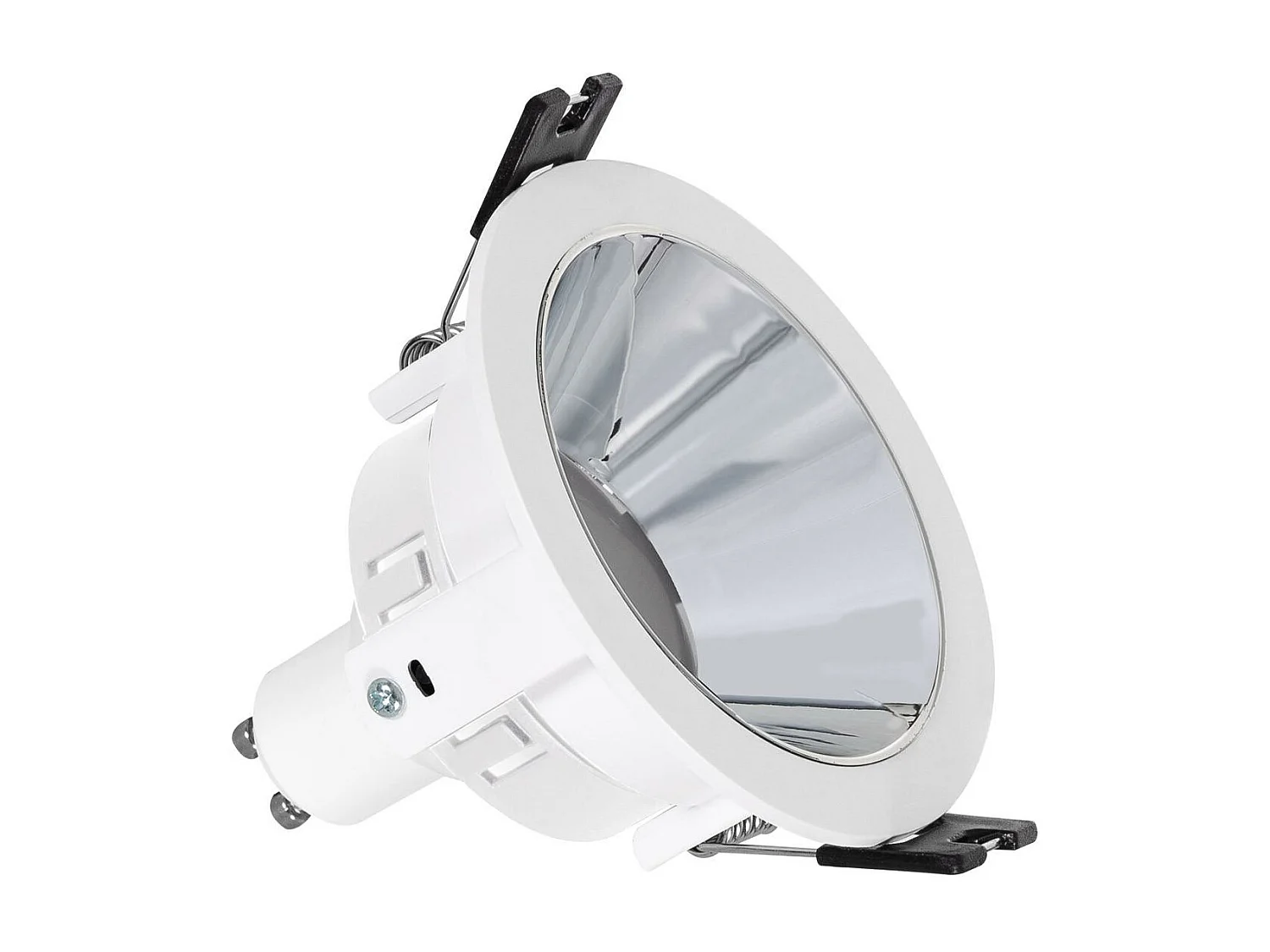 Spot LED Downlight Conique GU10 6W Coupe Ø 75mm PC Galvanisé No Flicker 4000K Noir Blanc neutre