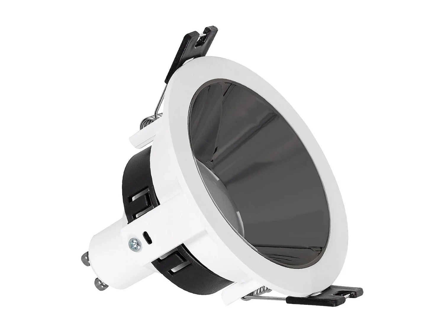 Foco Downlight Cónico GU10 6W Corte Ø 75 mm PC Reflect No Flicker 4000K Negro Blanco Neutro
