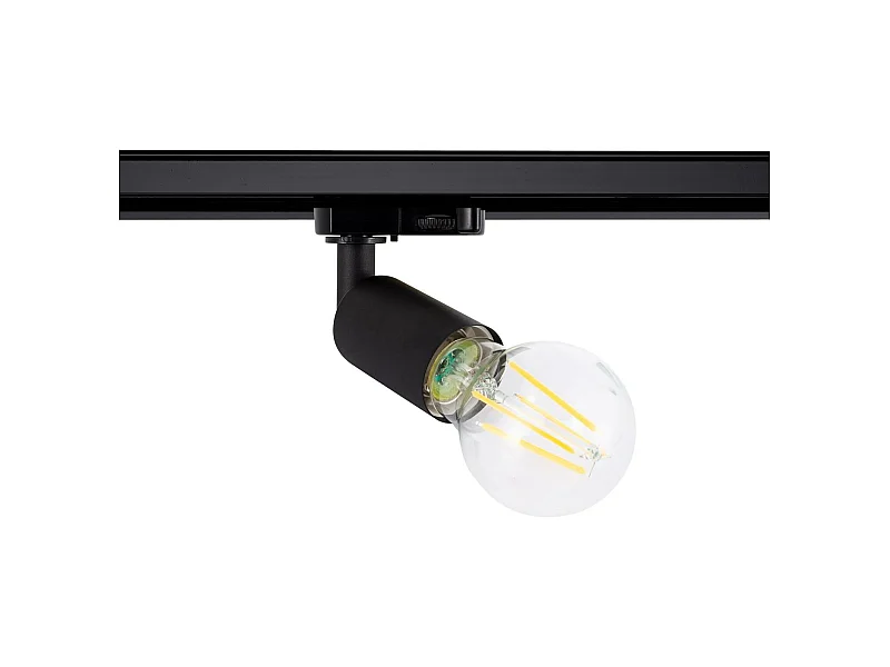 Spot à Douille sur Rail Triphasé Oasis pour Ampoule E27 Noir