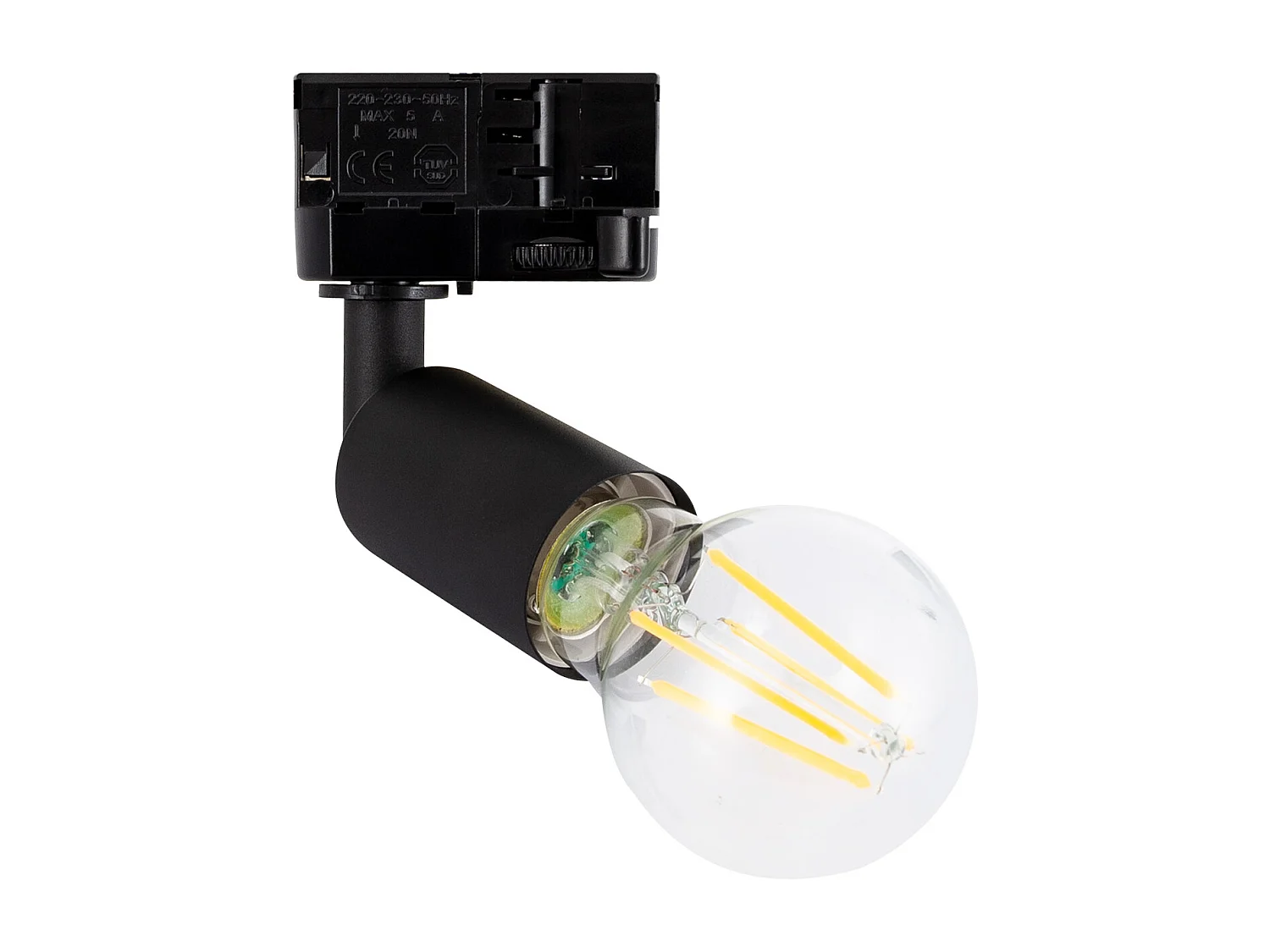 Spot à Douille sur Rail Triphasé Oasis pour Ampoule E27 Noir