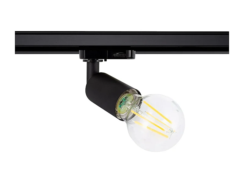 Spot à Douille sur Rail Triphasé Oasis pour Ampoule E27 Noir