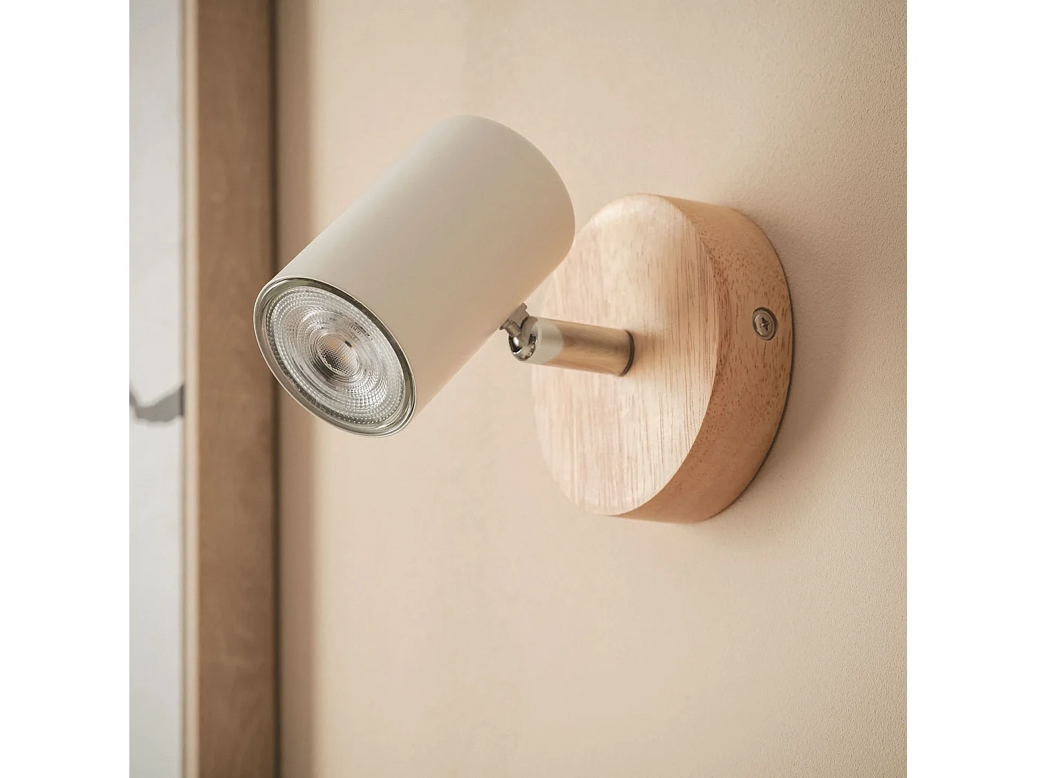 Plafonnier Orientable Bois 1 Spot Olmo Blanc