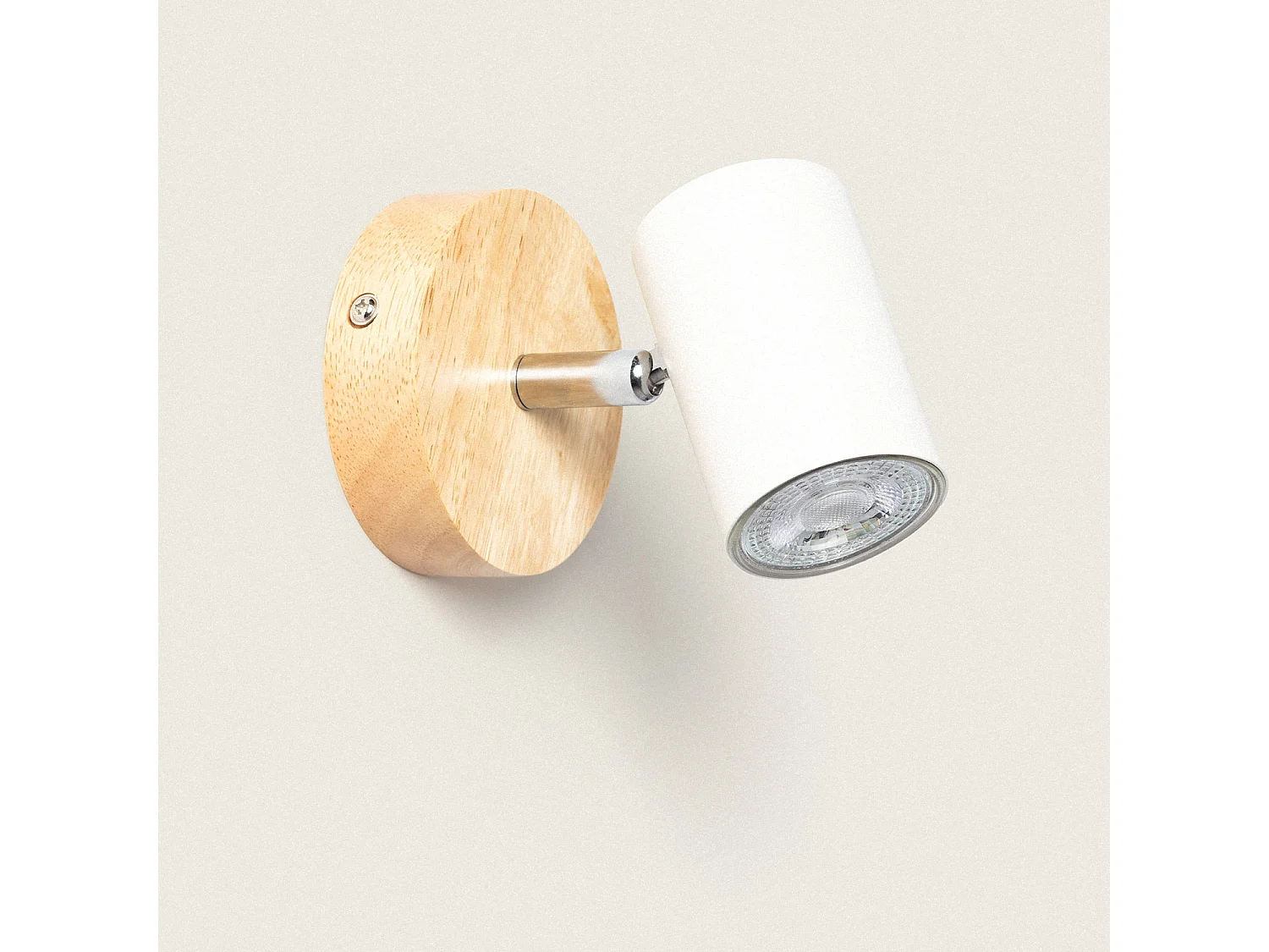 Plafonnier Orientable Bois 1 Spot Olmo Blanc