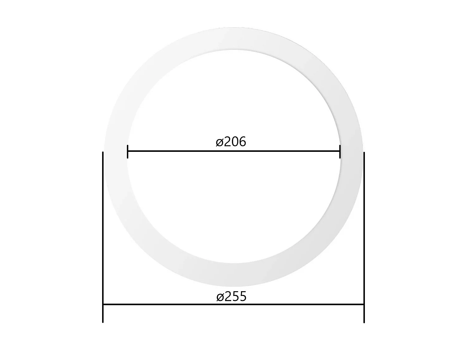 Anneau Recouvrement d'espace pour Downlight Ø206-255mm  Blanc