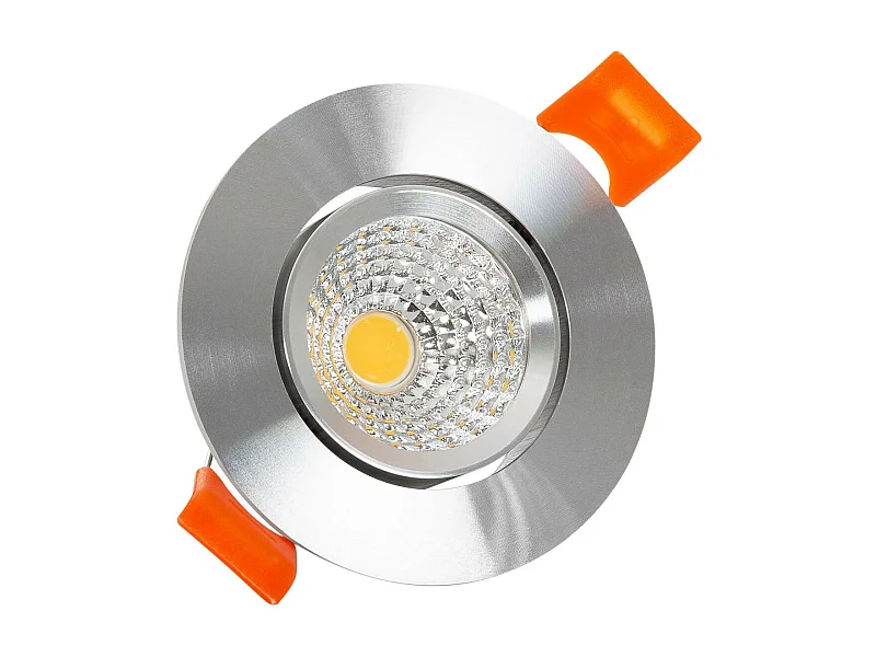 Downlight LED 5W Circolare COB CRI90 Foro Ø 55mm Argento No Flicker 2700K Bianco Caldo