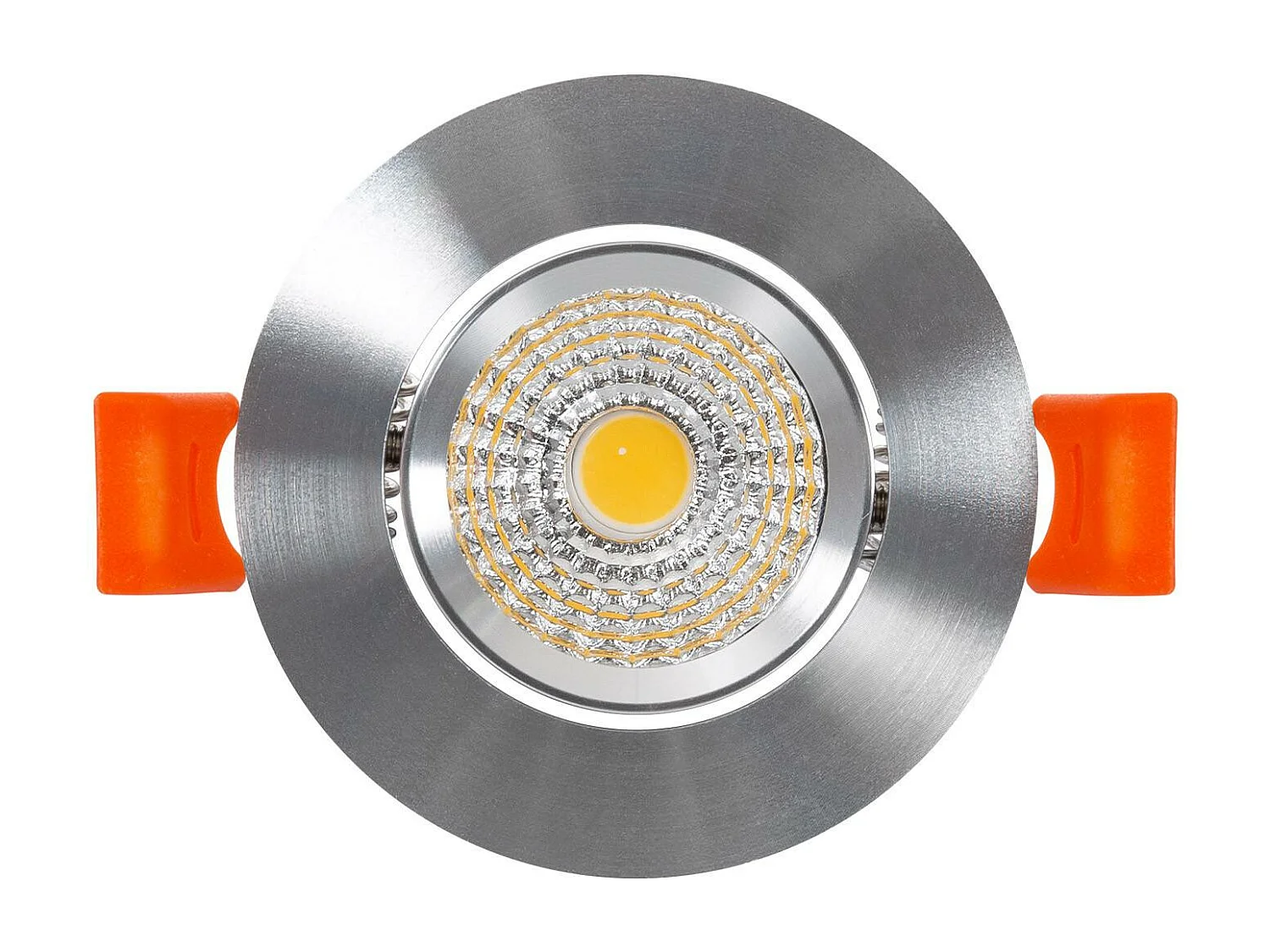 Downlight LED 5W Circolare COB CRI90 Foro Ø 55mm Argento No Flicker 2700K Bianco Caldo