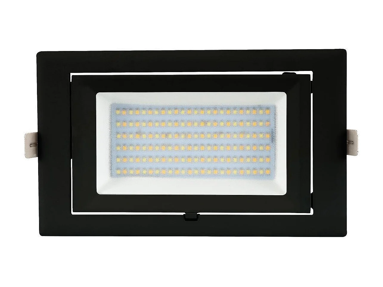 Spot Downlight LED 48W Rectangulaire Orientable  130 lm/W LIFUD Coupe 210x125 mm Noir Blanc Froid  5000K