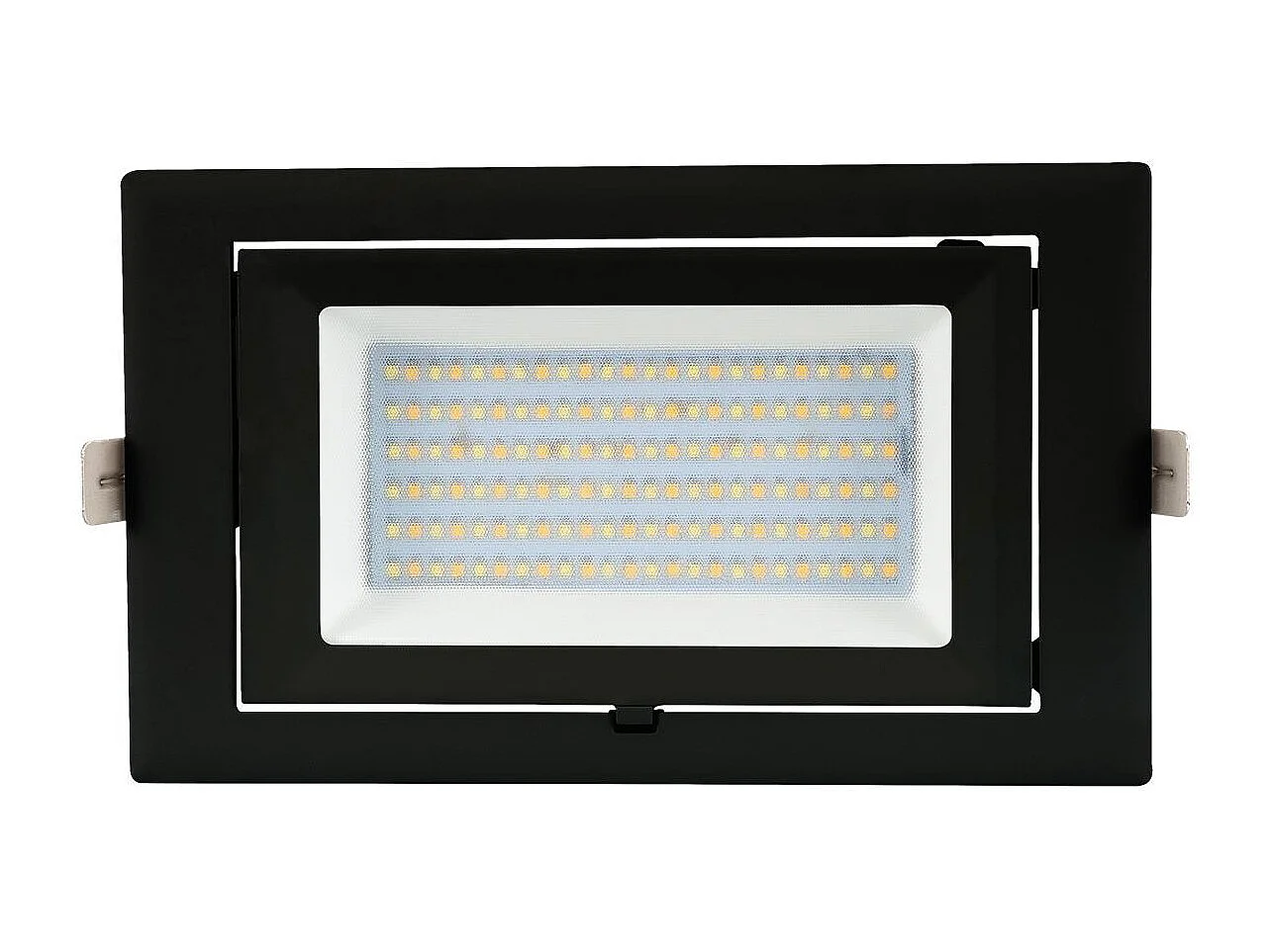 Spot Downlight LED 48W Rectangulaire Orientable  130 lm/W LIFUD Coupe 210x125 mm Noir Blanc Froid  5000K
