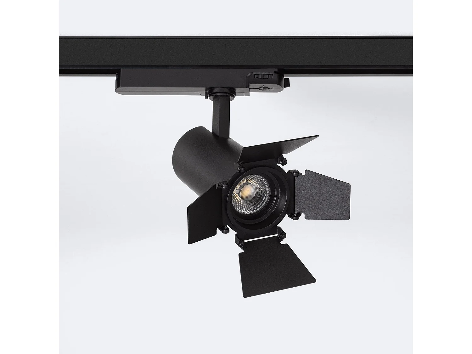 Spot LED Fasano Cinéma 20W CCT Sélectionnable pour Rail Triphasé Dimmable Noir 2700K - 3200K - 4000K Sélectionnable