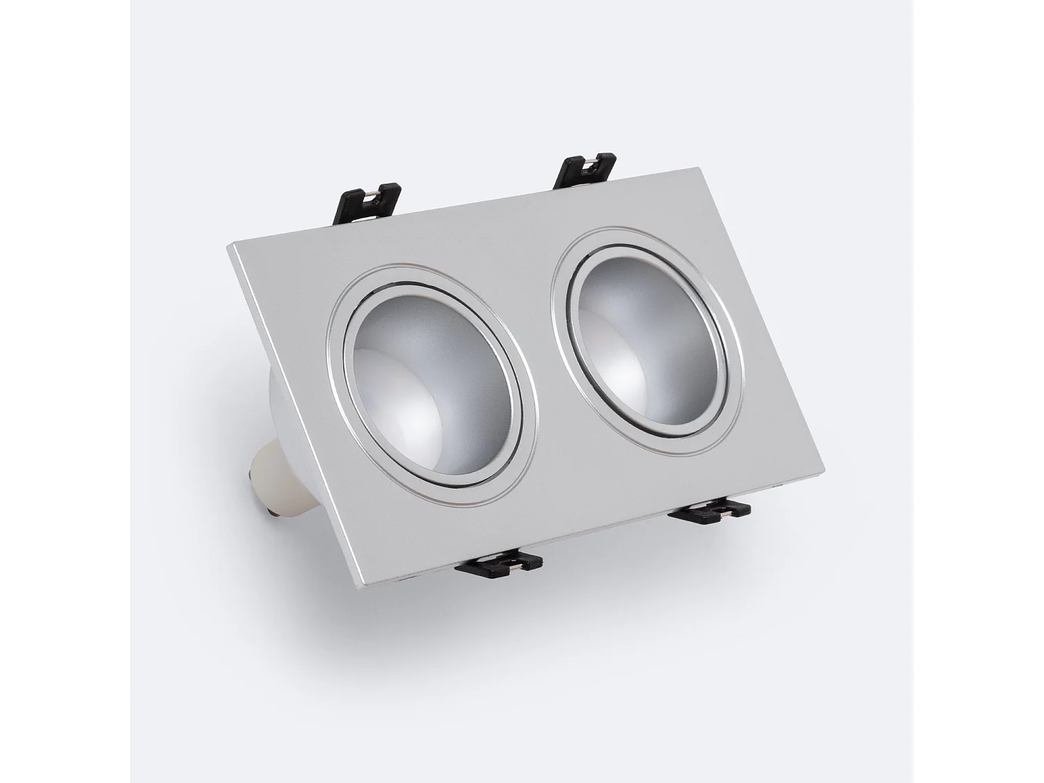 Spot LED Downlight Carré Inclinable GU10 6W Coupe 75x150mm PC No Flicker 3000K Noir Blanc chaud