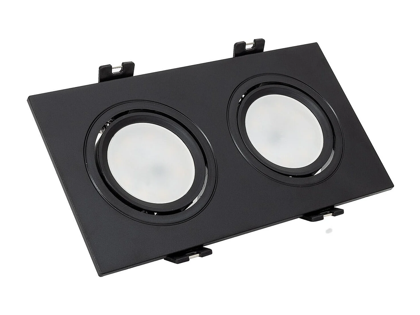 Spot LED Downlight Carré Inclinable GU10 6W Coupe 75x150mm PC No Flicker 3000K Noir Blanc chaud
