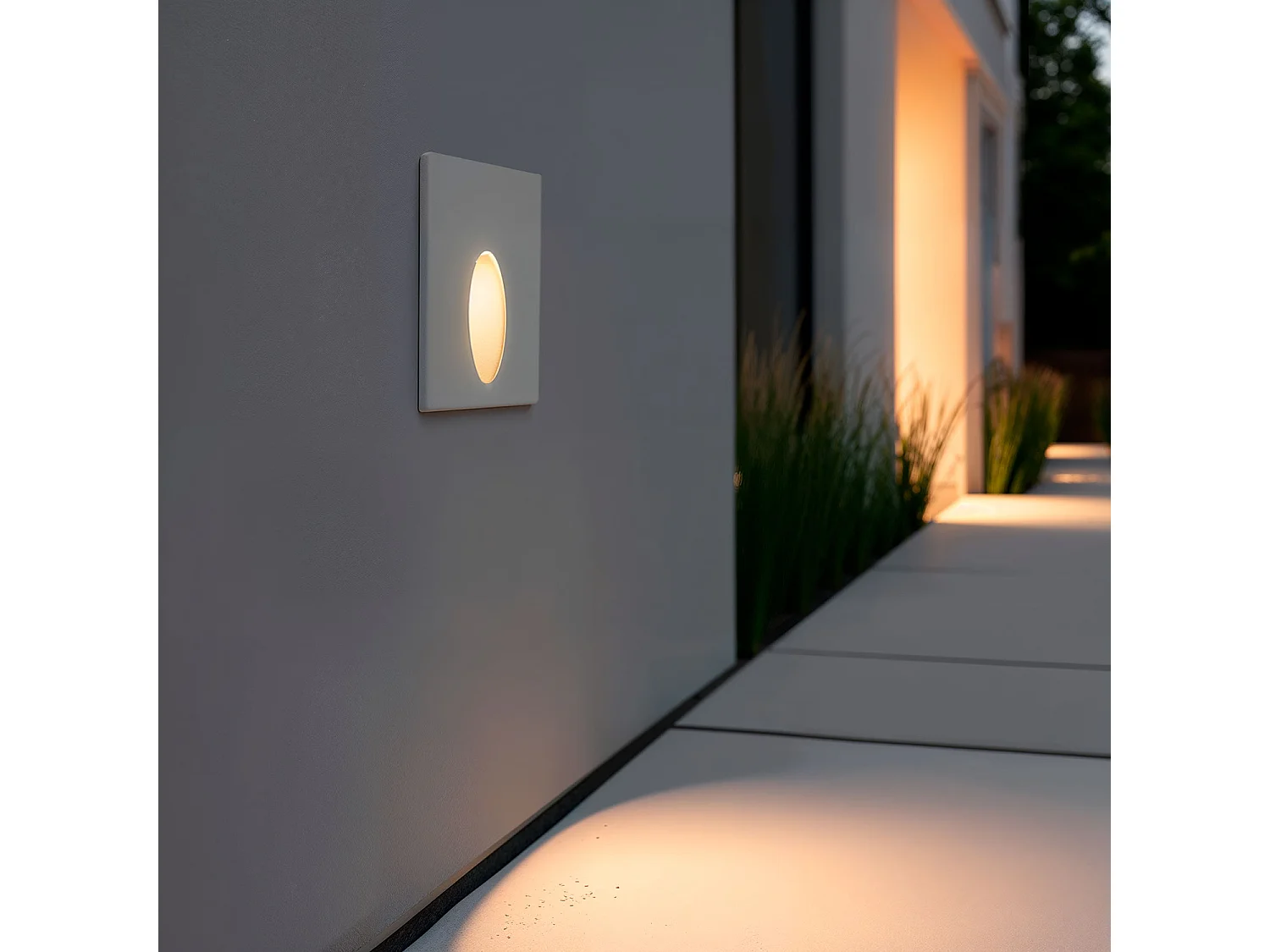 Balise Extérieure Murale LED Encastrable 3W Carrée Ellis Blanche  2700K Blanc chaud