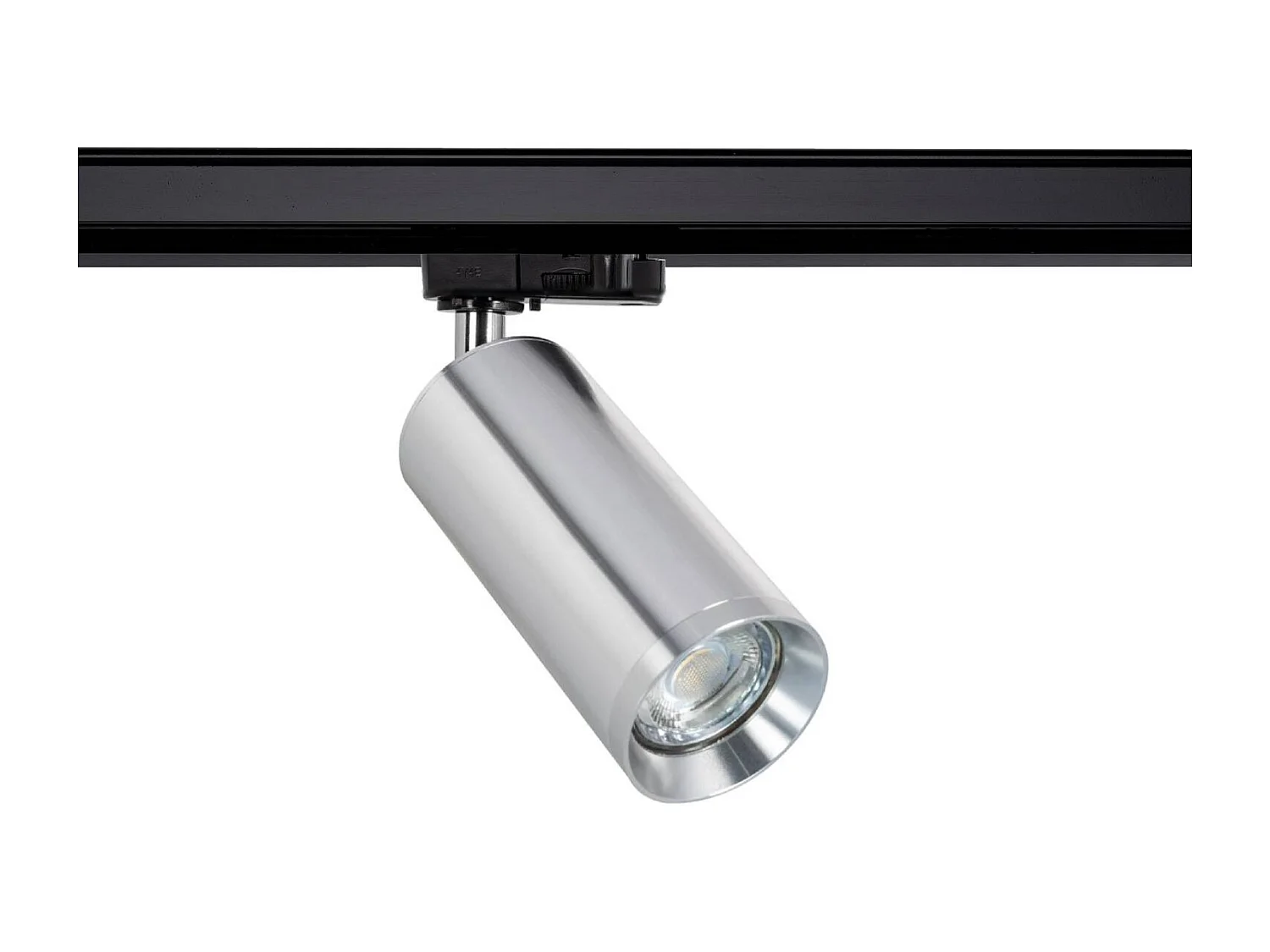 Spot à Douille sur Rail Triphasé Quartz pour Ampoule GU10 Argent