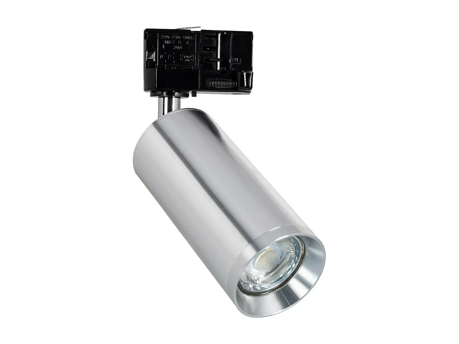 Spot à Douille sur Rail Triphasé Quartz pour Ampoule GU10 Argent