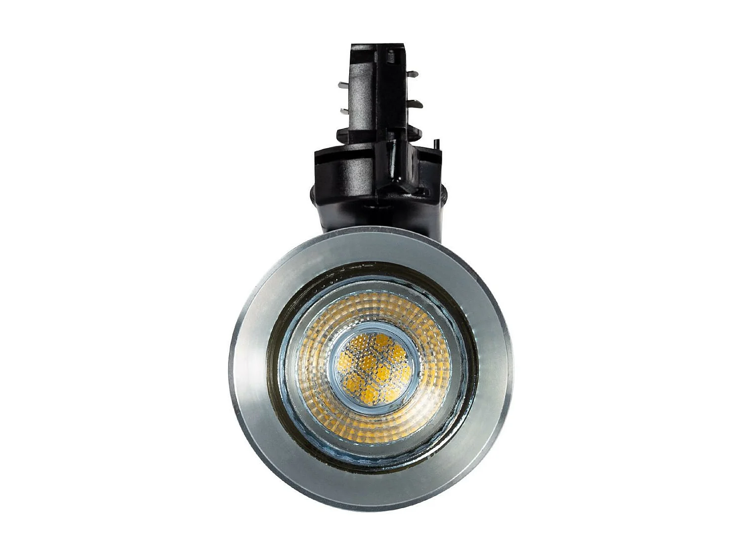 Spot à Douille sur Rail Triphasé Quartz pour Ampoule GU10 Argent