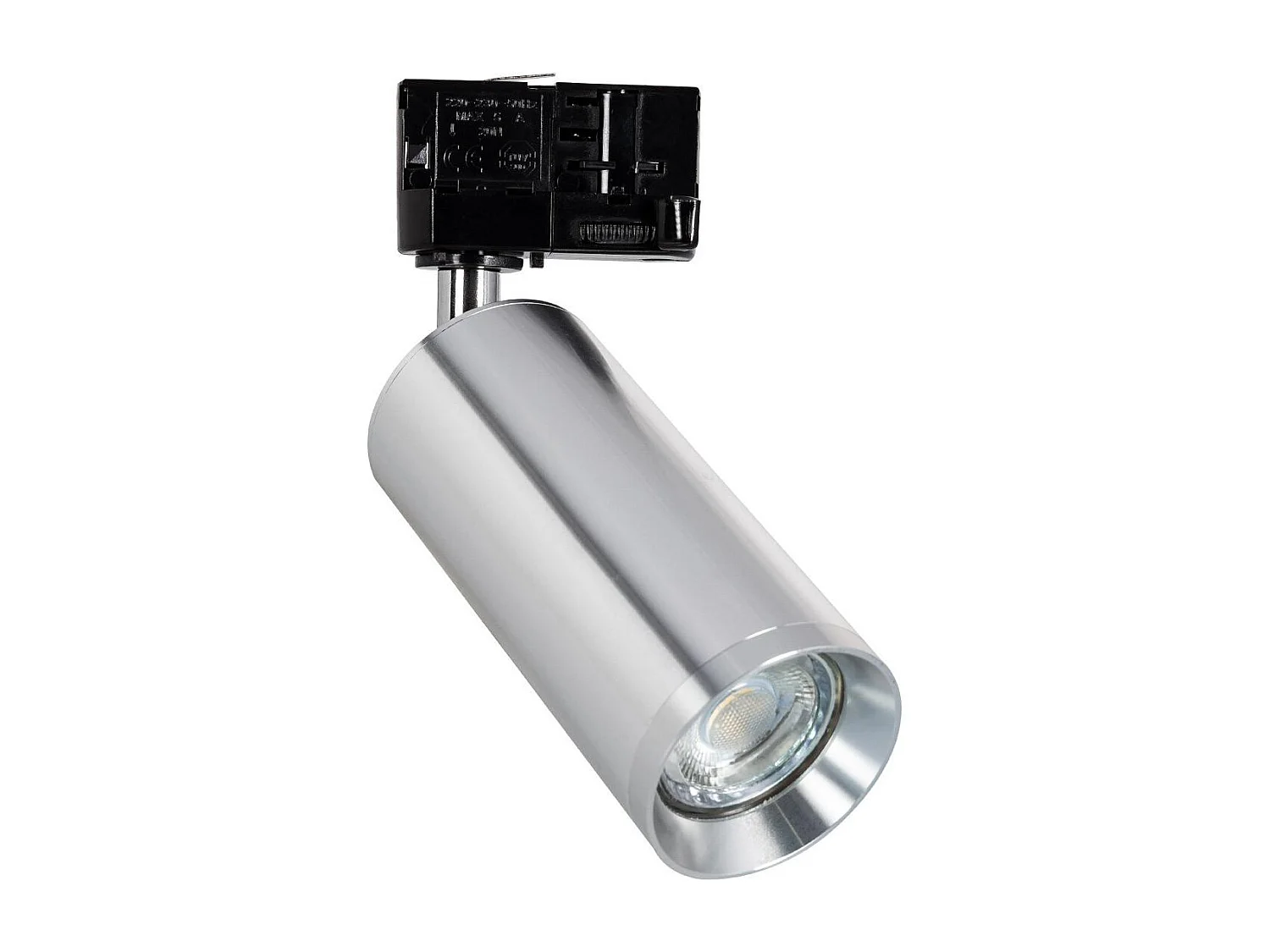Spot à Douille sur Rail Triphasé Quartz pour Ampoule GU10 Argent