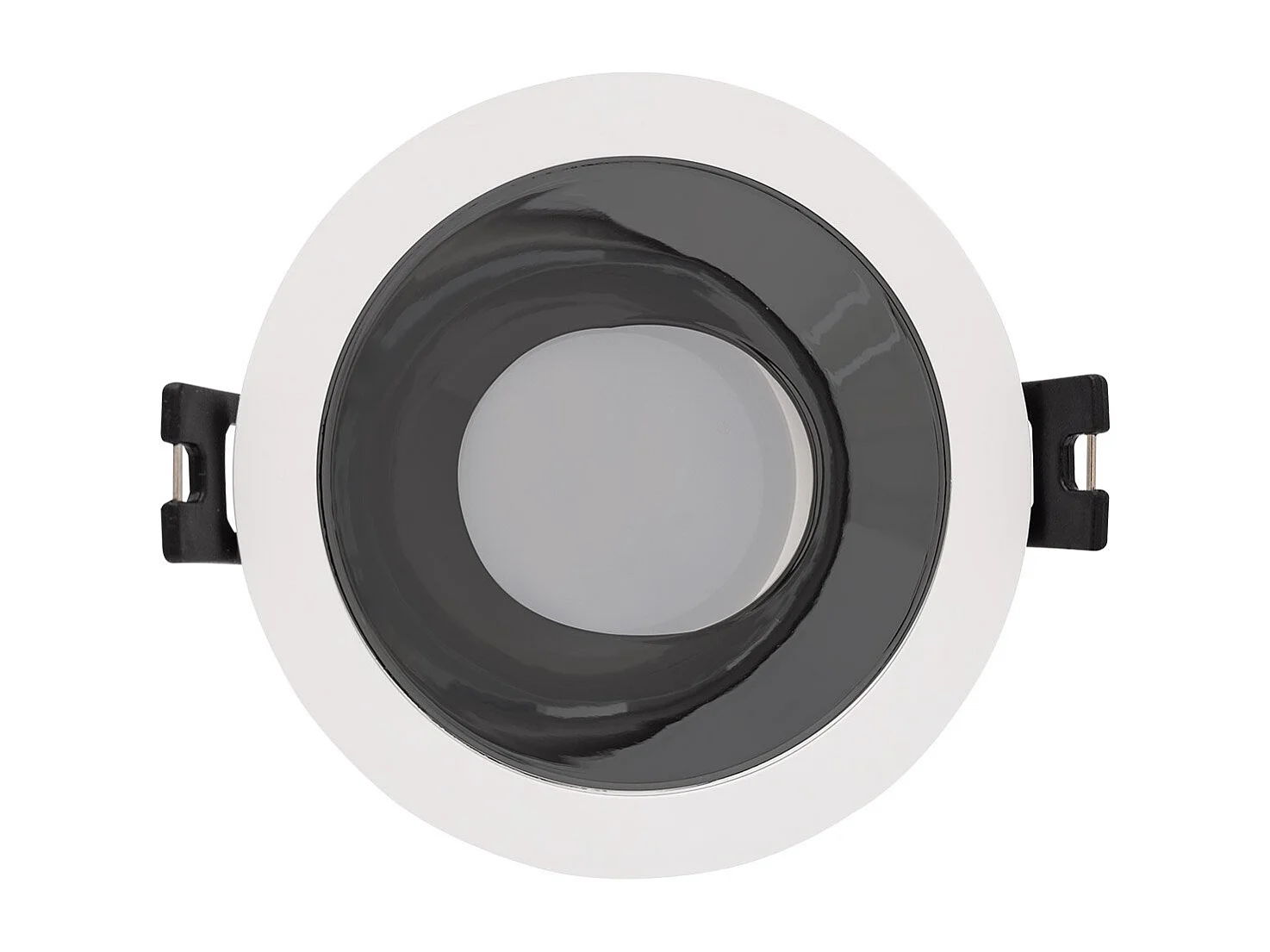 Foco Downlight Cónico GU10 6W Corte Ø 75 mm PC Reflect No Flicker 6500K Negro Blanco Frío