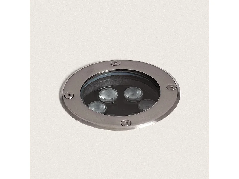 Spot LED Extérieur Solide Encastrable au Sol Inox 6W 3000K Blanc chaud