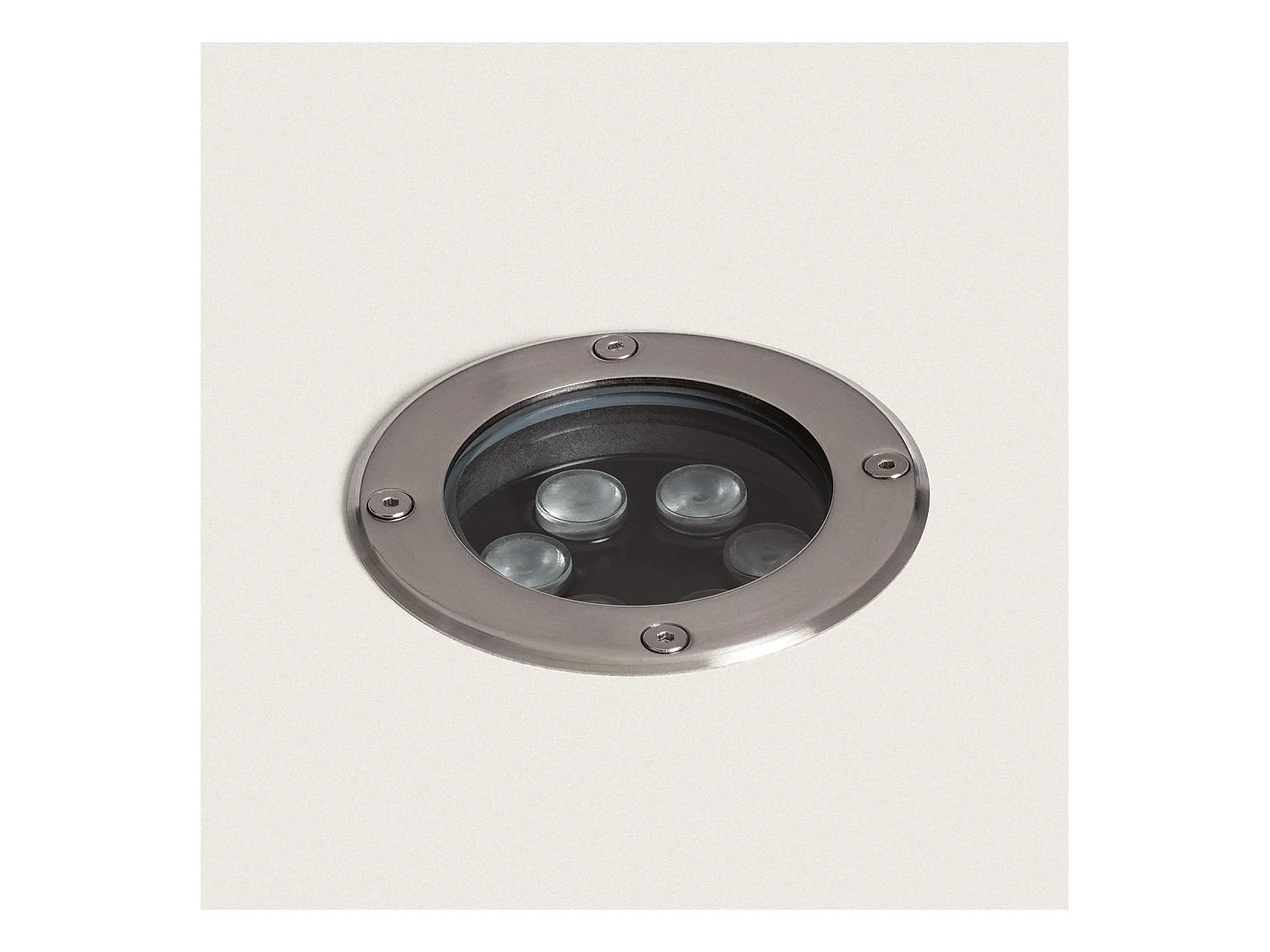 Spot LED Extérieur Solide Encastrable au Sol Inox 6W 3000K Blanc chaud