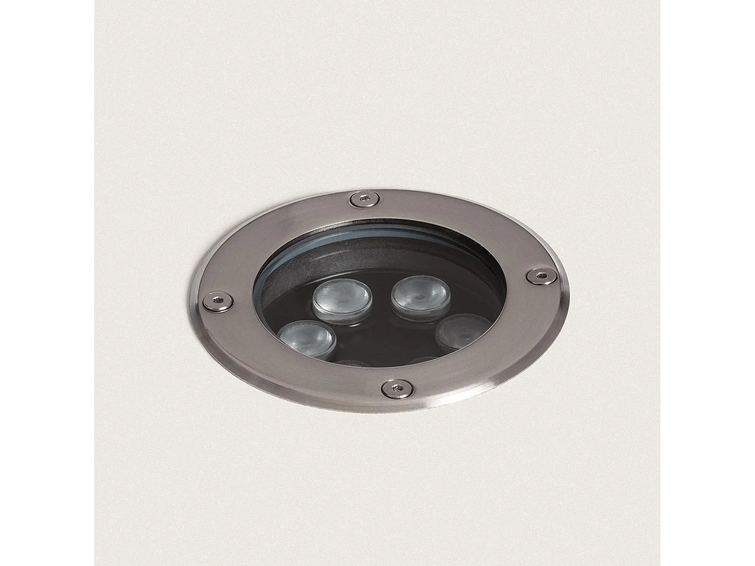 Spot LED Extérieur Solide Encastrable au Sol Inox 6W 3000K Blanc chaud