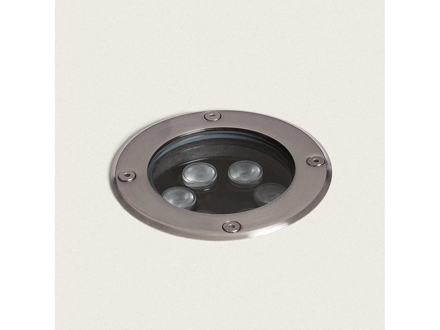 Spot LED Extérieur Solide Encastrable au Sol Inox 6W 3000K Blanc chaud