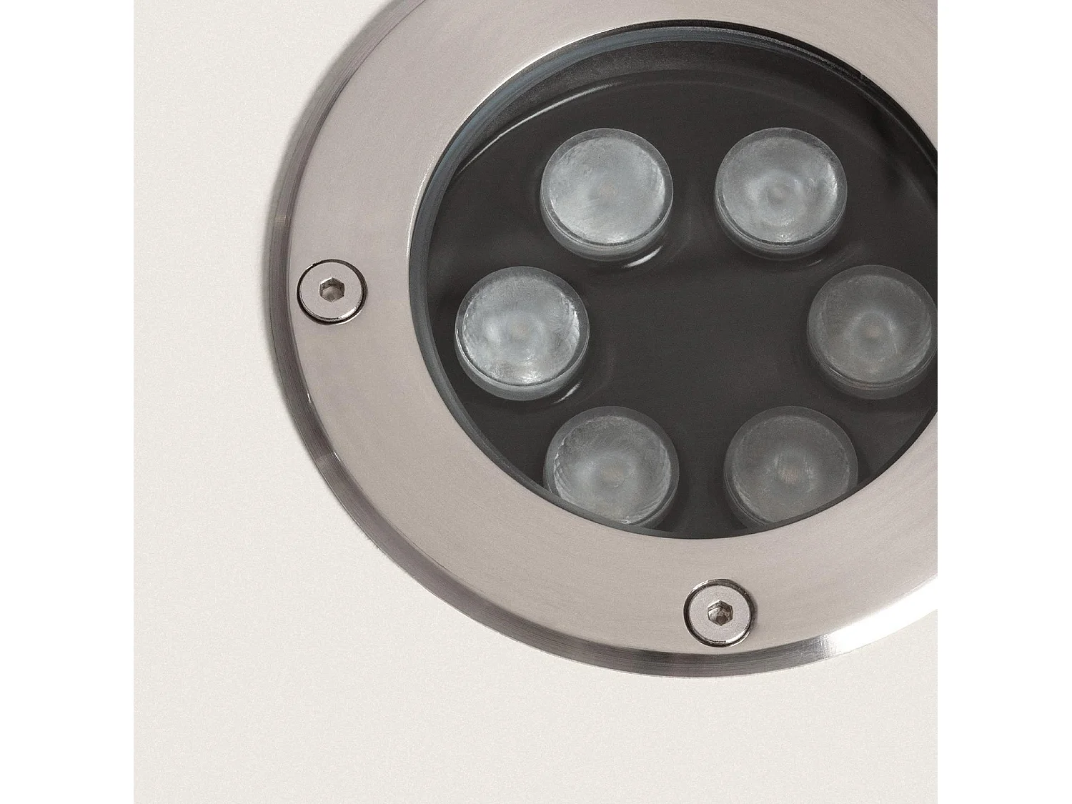 Spot LED Extérieur Solide Encastrable au Sol Inox 6W 3000K Blanc chaud