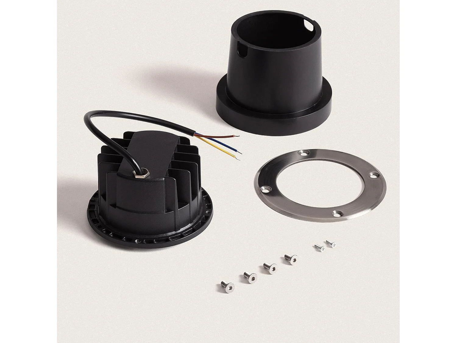 Spot LED Extérieur Solide Encastrable au Sol Inox 6W 3000K Blanc chaud