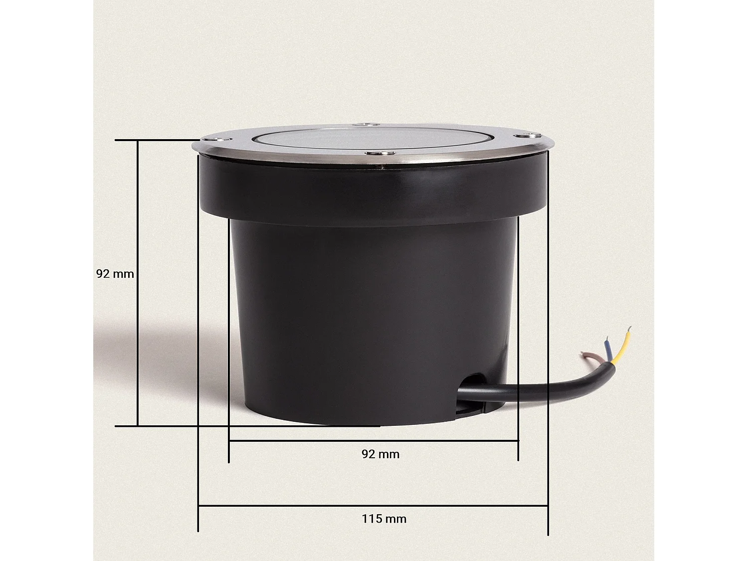 Spot LED Extérieur Solide Encastrable au Sol Inox 6W 3000K Blanc chaud