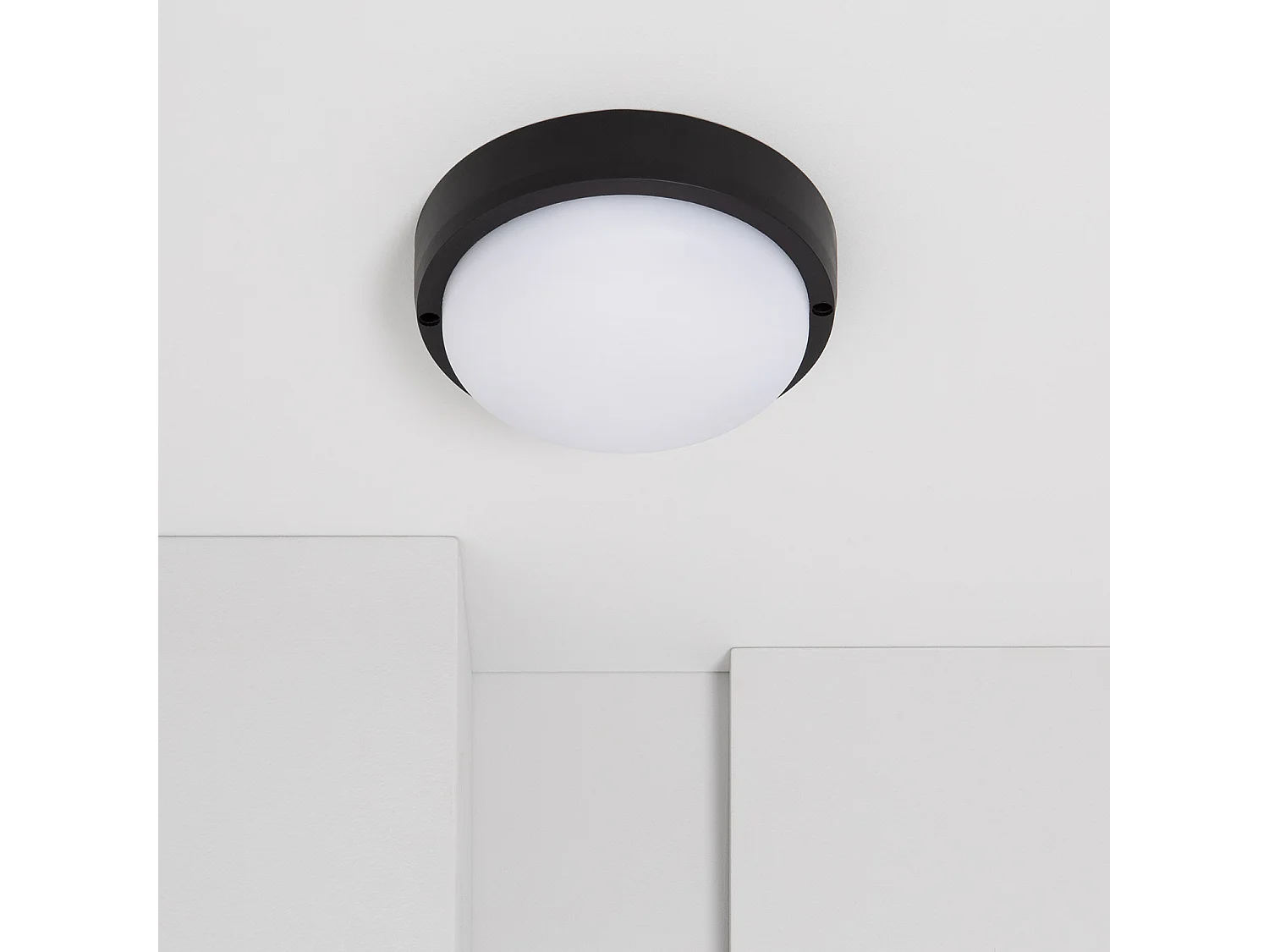 Plafoniera LED 15W Circolare per Esterni Ø140 mm IP65 Hublot Black 4000K Bianco Naturale
