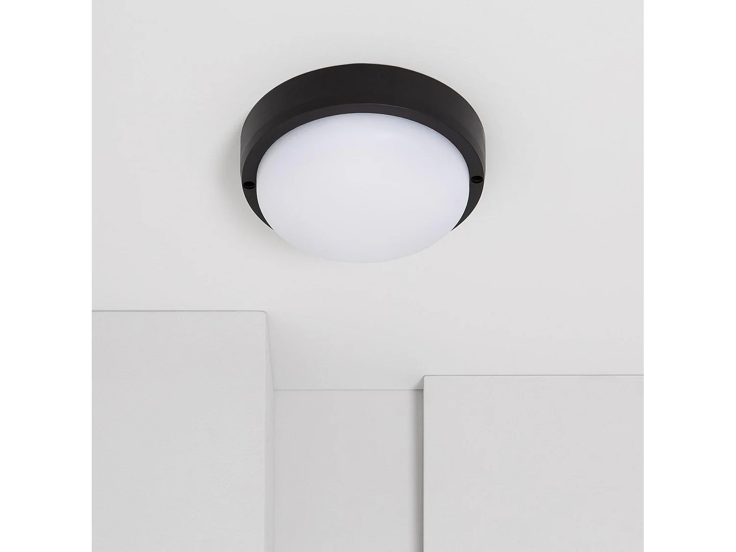 Plafoniera LED 15W Circolare per Esterni Ø140 mm IP65 Hublot Black 4000K Bianco Naturale
